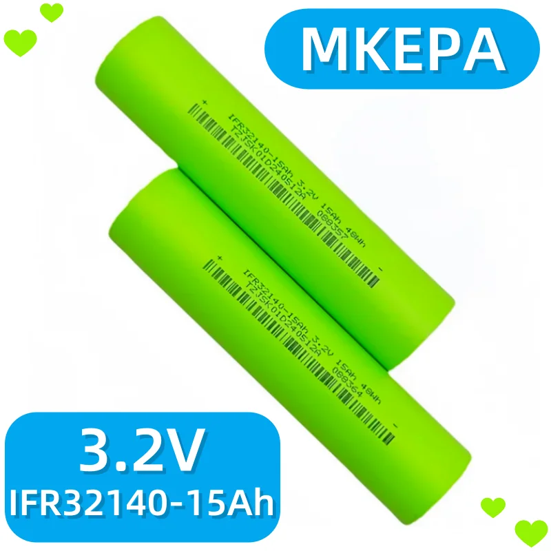 4 Uds batería de fosfato de hierro y litio cilíndrica 3,2 V 15Ah Lifepo4 para batería de almacenamiento de energía de coche eléctrico RV