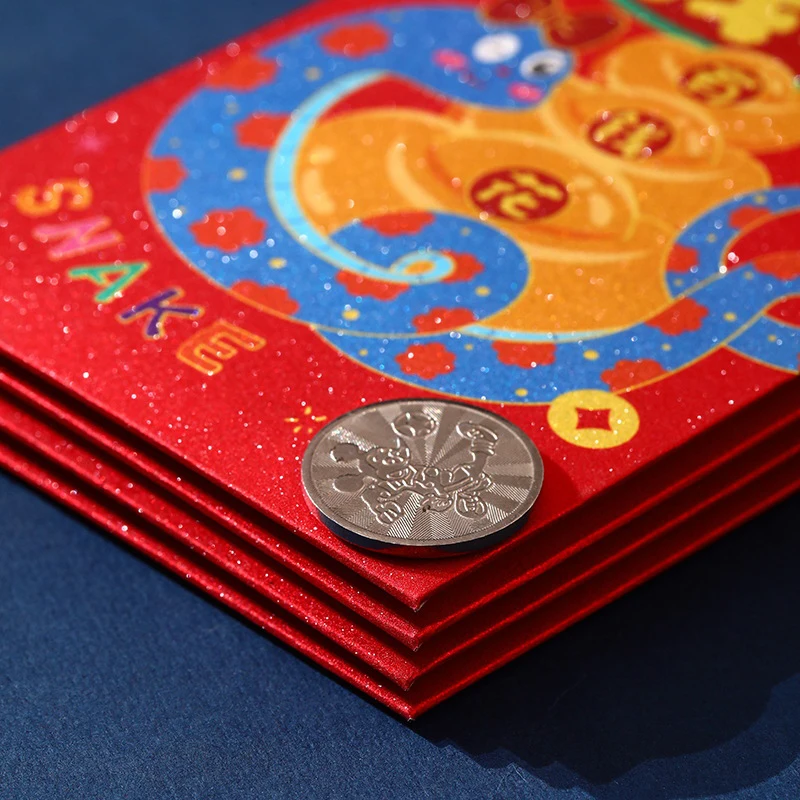 6PCS Chinese New Year Red Envelopes 2025 Snake Year Red Packets Lucky Money Pockets For Lunar Year Spring Festival Favor