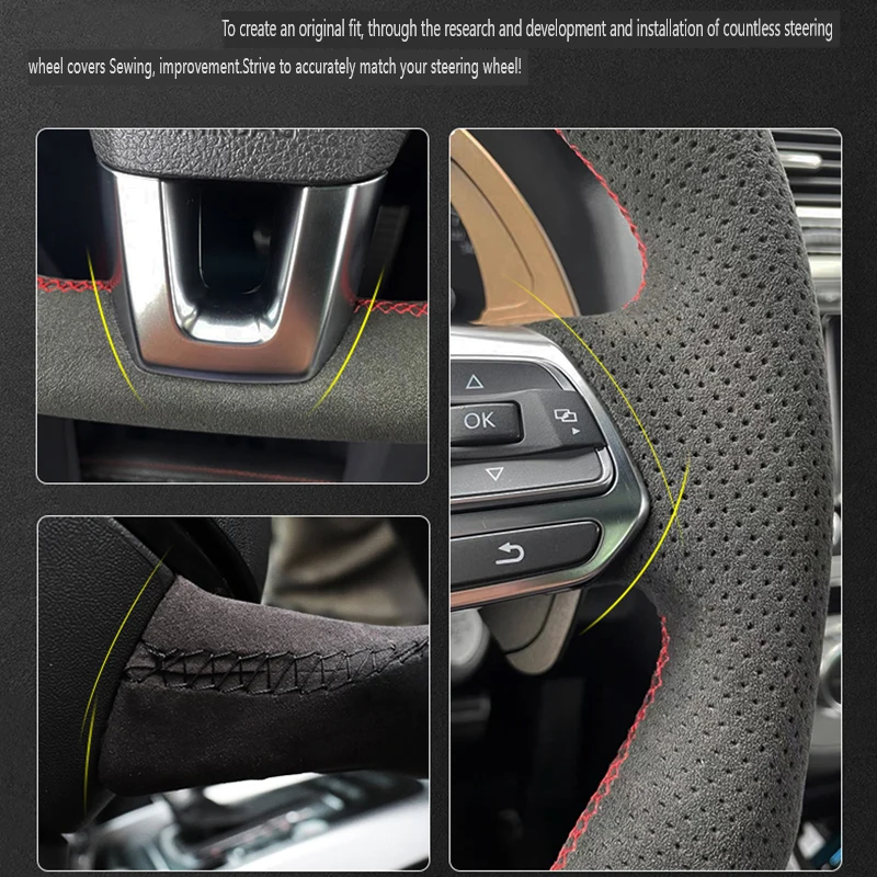 Car Steering Wheel Cover Suede for BMW M3 M4 M Sport F30 F31 F34 F10 F11 F07 X1 X2 X3 F25 F32 F33 F36 F48 F39 Car Interior - view 3