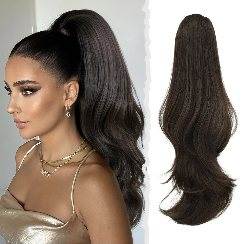 Claw Clip in Ponytail Natural Synthetic Hairpiece Wavy Curl Accessory 28 Inch Long Ponytail Wig Women Ponytail Hair Accessory