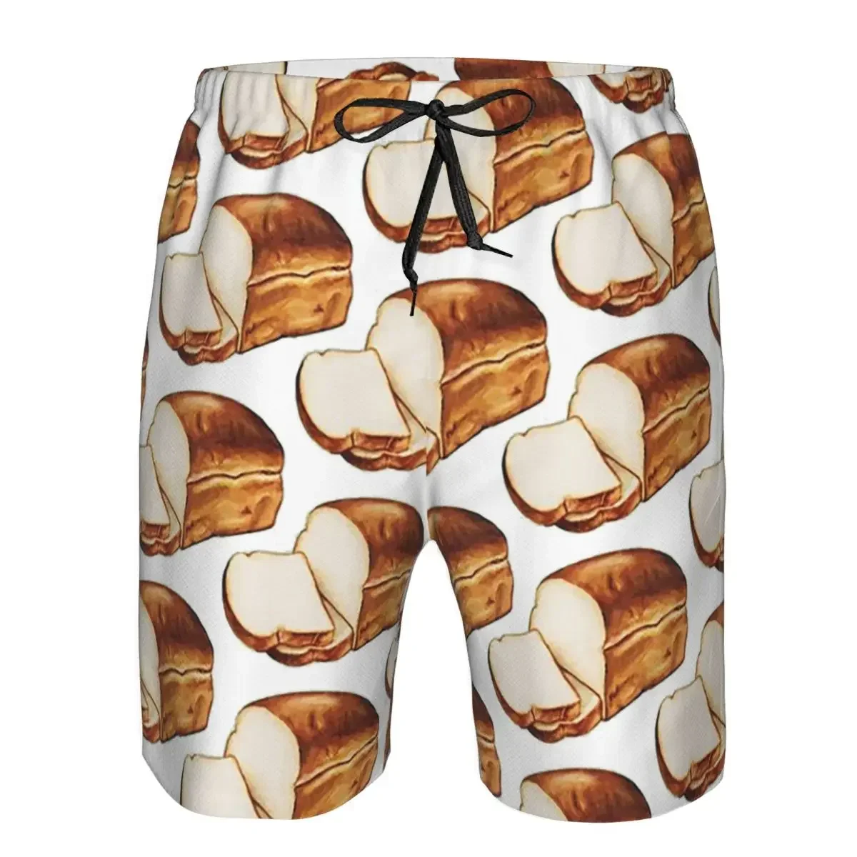 Bread Pattern Trunks Beach Board Shorts Casual Quick Dry Swim Summer Men Pants