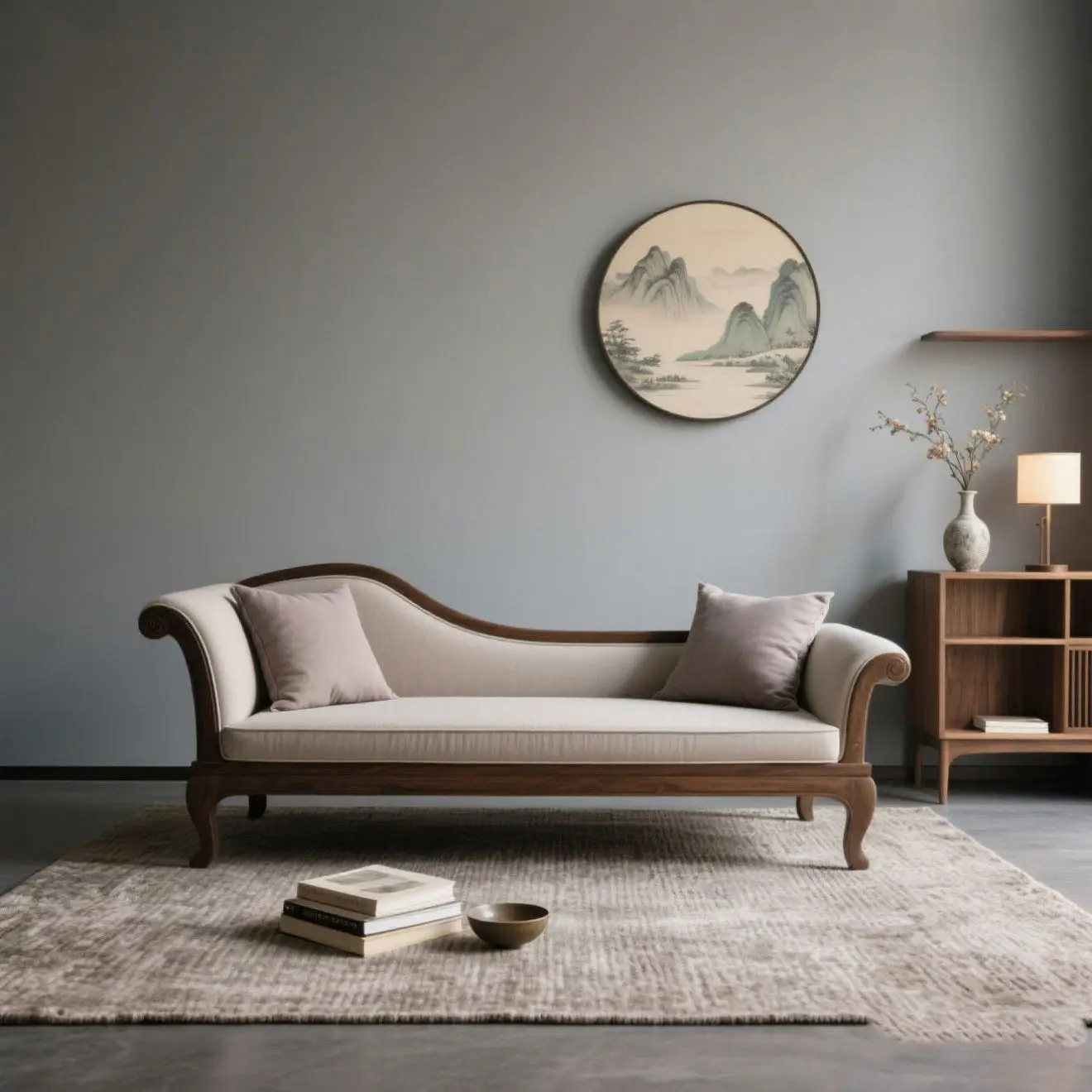 

New Chinese black walnut solid wood concubine chair household living room leisure chair concubine couch ash wood concubine sofa