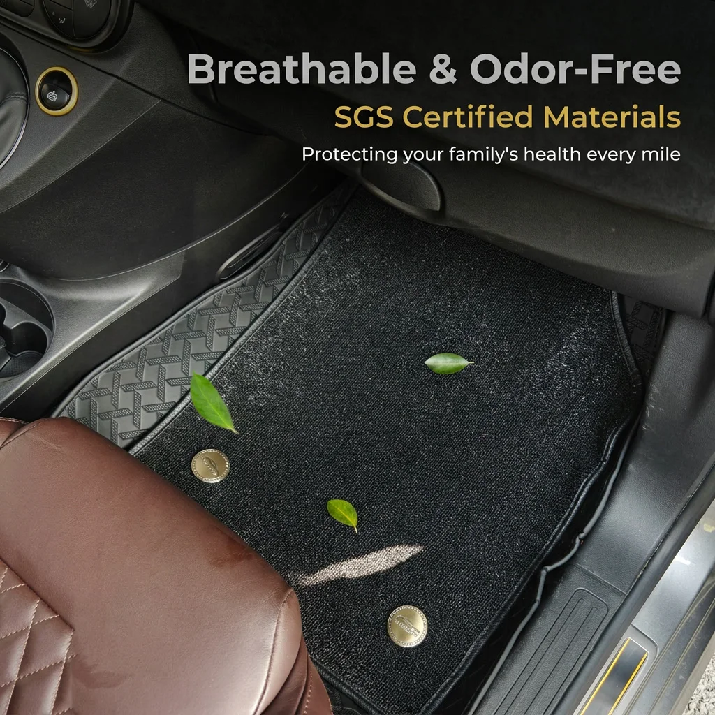 Car Floor Mats For Abarth 595 695 4‑Pcs Set Italian Scorpion Logo All‑Weather Anti‑Slip Car Foot Pads Interior Accessorie