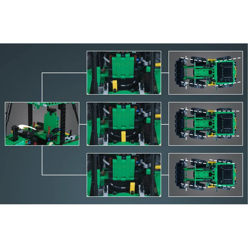 MOC-154575 시티 클래식 백호 로더 빌딩 블록 모델, 1357개 부품, 소년 어린이 생일 및 크리스마스 장난감 선물