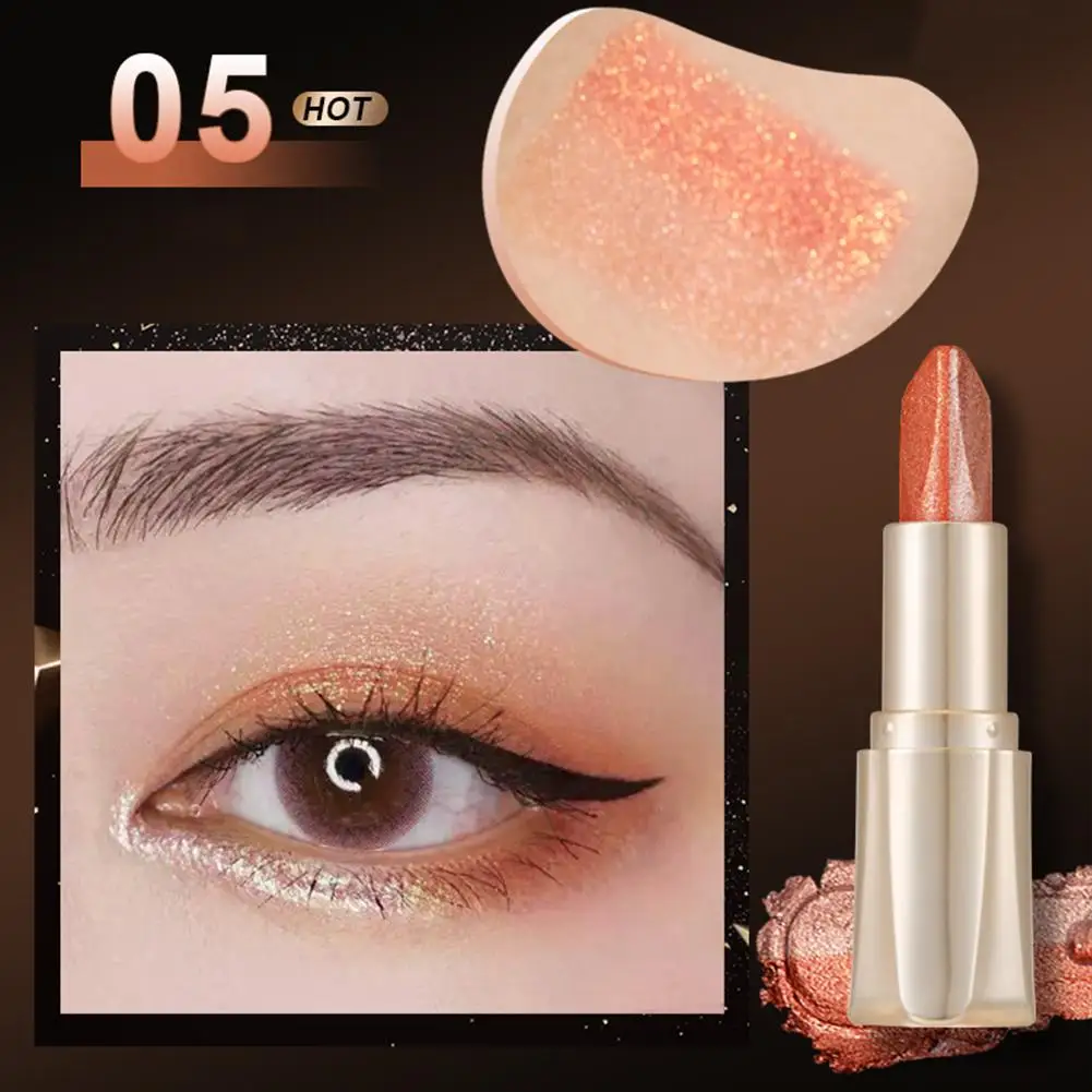 2 In 1 Dubbele Kleur Gradiënt Fluwelen Oogschaduwstok Blijvende Make-Up Oogschaduw Professionele Luie Glans Waterdichte Ogen A9f6