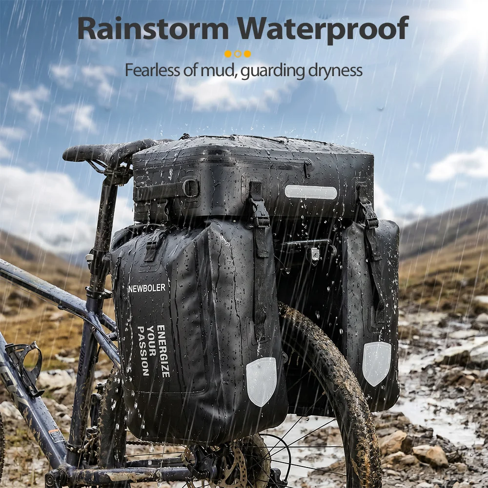 NEWBOLER Fahrradtasche 3 in 1 Fahrradtasche 74L Große Kapazität Wasserdichte Fahrradtasche Fahrrad-Gepäckträgertasche Fahrrad-Gepäcktasche – Detail 6