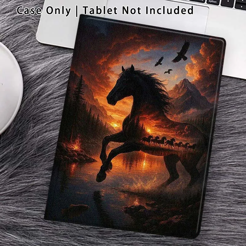 Horse Art Design For Lenovo Xiaoxin Pad Pro Tab M10 K10 Plus 3rd Y700 Gen 11 11.2 11.5 12.7 8.8 Inch Tablet Case