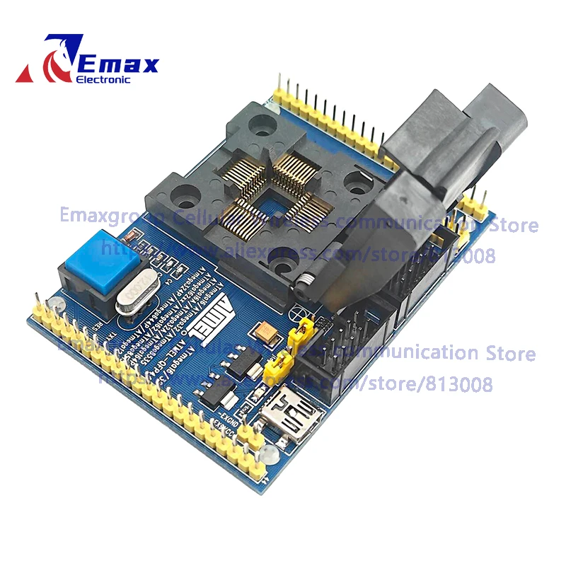 Assento para teste de assento, bolsa de teste com soquete de queimar e programação qfp44 dip fp44 atmega32 atmega16 ic