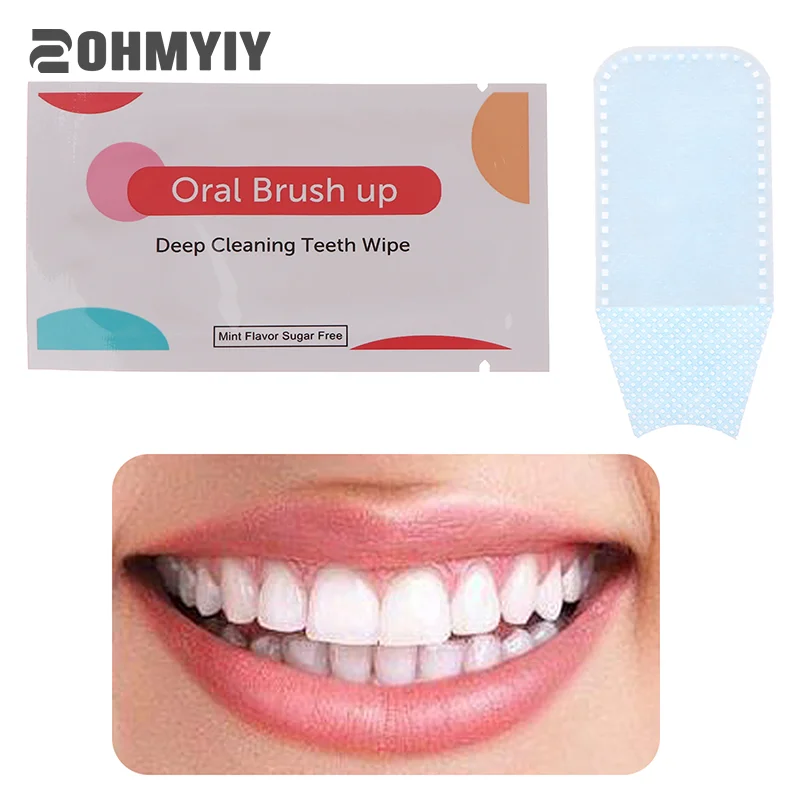 

10Pcs Disposable Teeth Deep Cleaning Wipes Brush Up Mint Flavor Oral Hygiene Care Tools Residue Stains Remove Wipe