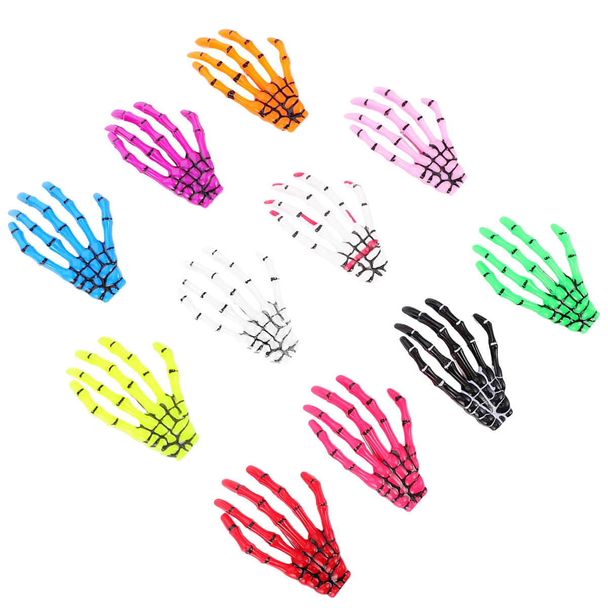 

11 Pcs Ghost Claw Hairpin Hand Plastic Creative Luminous Children Halloween Barrette Hair Accessories Styling Aid