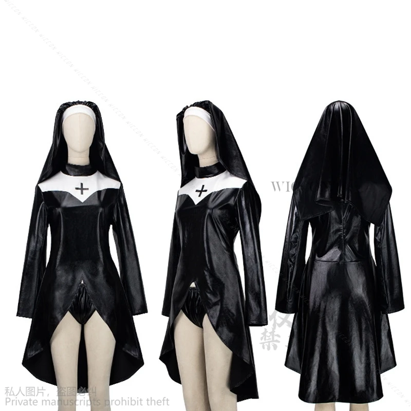 

Angel Sister Customized Cosplay Sexy Dress Devil Black Leather RolePlay Uniform Halloween Carnival Pajama Party Christmas Women