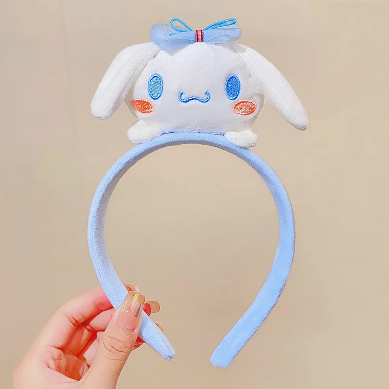 Hot Sanrio Cartoon Ears Hello Kitty Headband Women Cute Plush Kuromi Hairband Girl Melody Cinnamoroll Hair Accessories Kids Gift