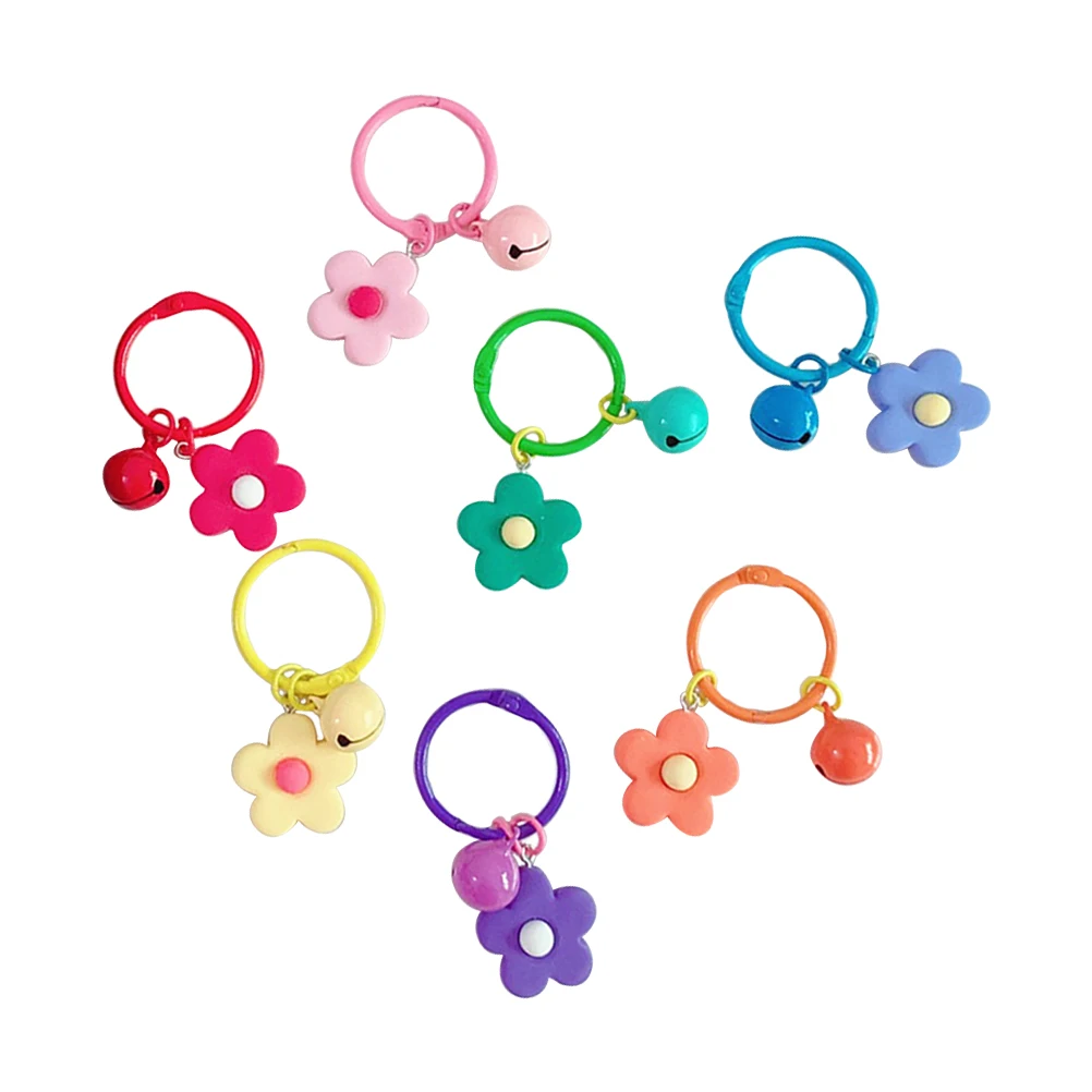 

7pcs Macarons Flower Key Rings Resin Candy Color Keychains For Women Girls Birthday Christmas Gift Handbag Charm Decoration