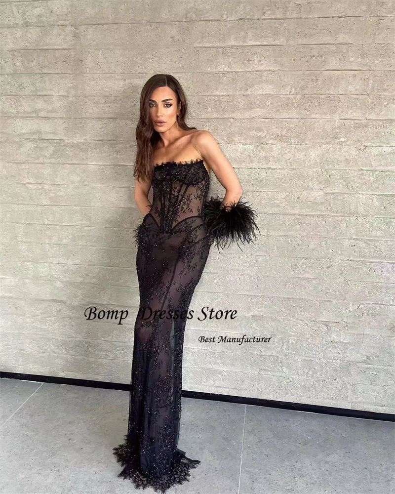 affordable formal evening dresses Black Formal Dresses Sweetheart Mini Sheath Lace Formal Dress With Tra main image 1