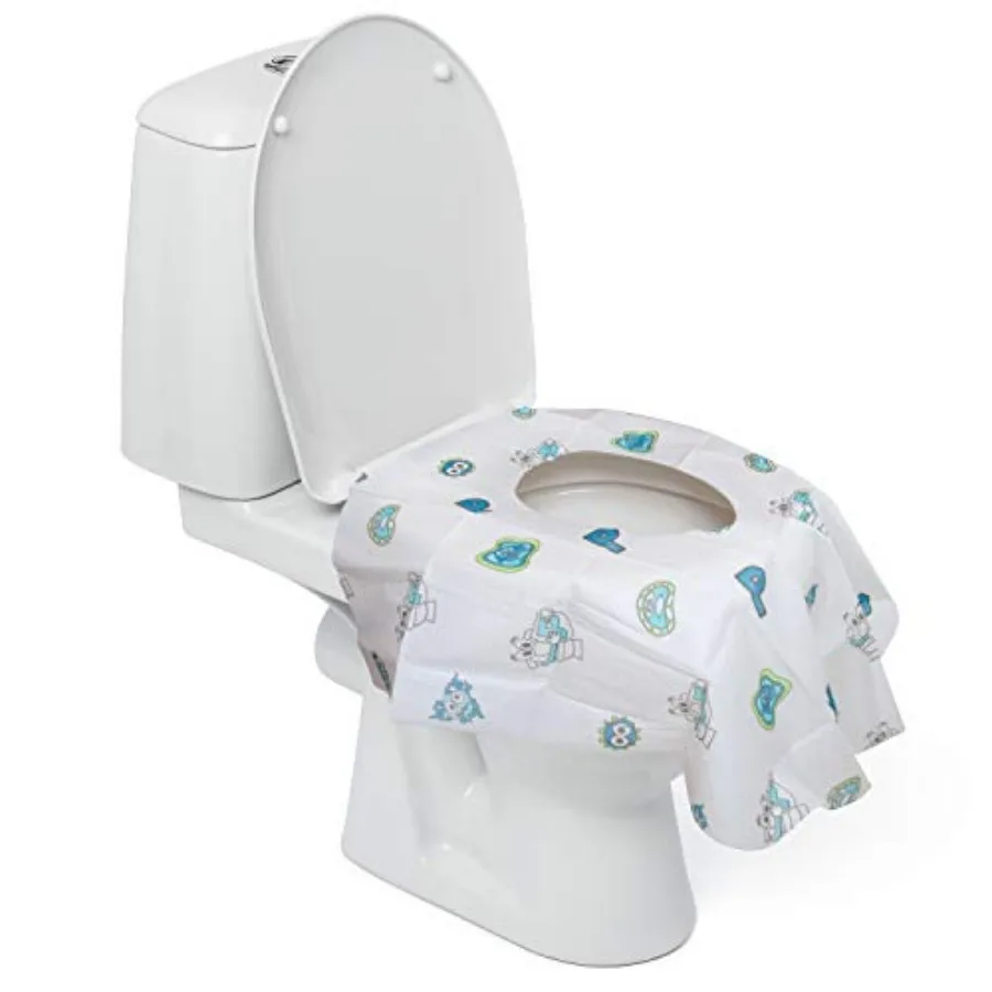 

Disposable Toilet Seat Covers for and Adults - Germ Protect from Public Toilets - Waterproof, Individually-Wrapped, Plastic Lin