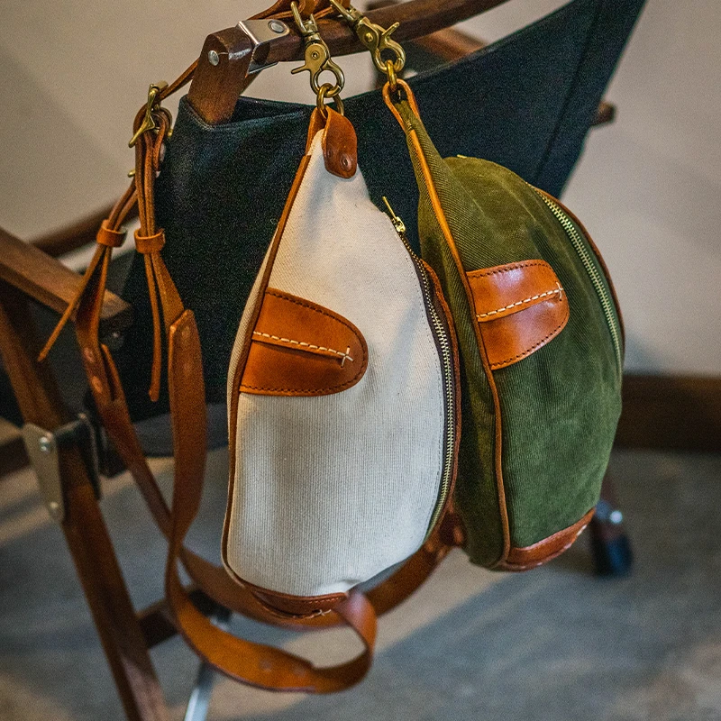 Bolso de pecho Retro para hombre, bandolera de cuero genuino de alta calidad, tendencia de moda, para el fin de semana, para motocicleta