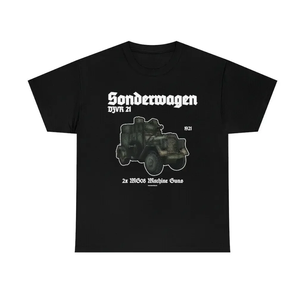 

Sonderwagen DZVR 21 Armored Car WWII Tank T-Shirt German Panzer Army Tee Men's 100% Cotton Casual T-shirts Loose Top Size S-3XL