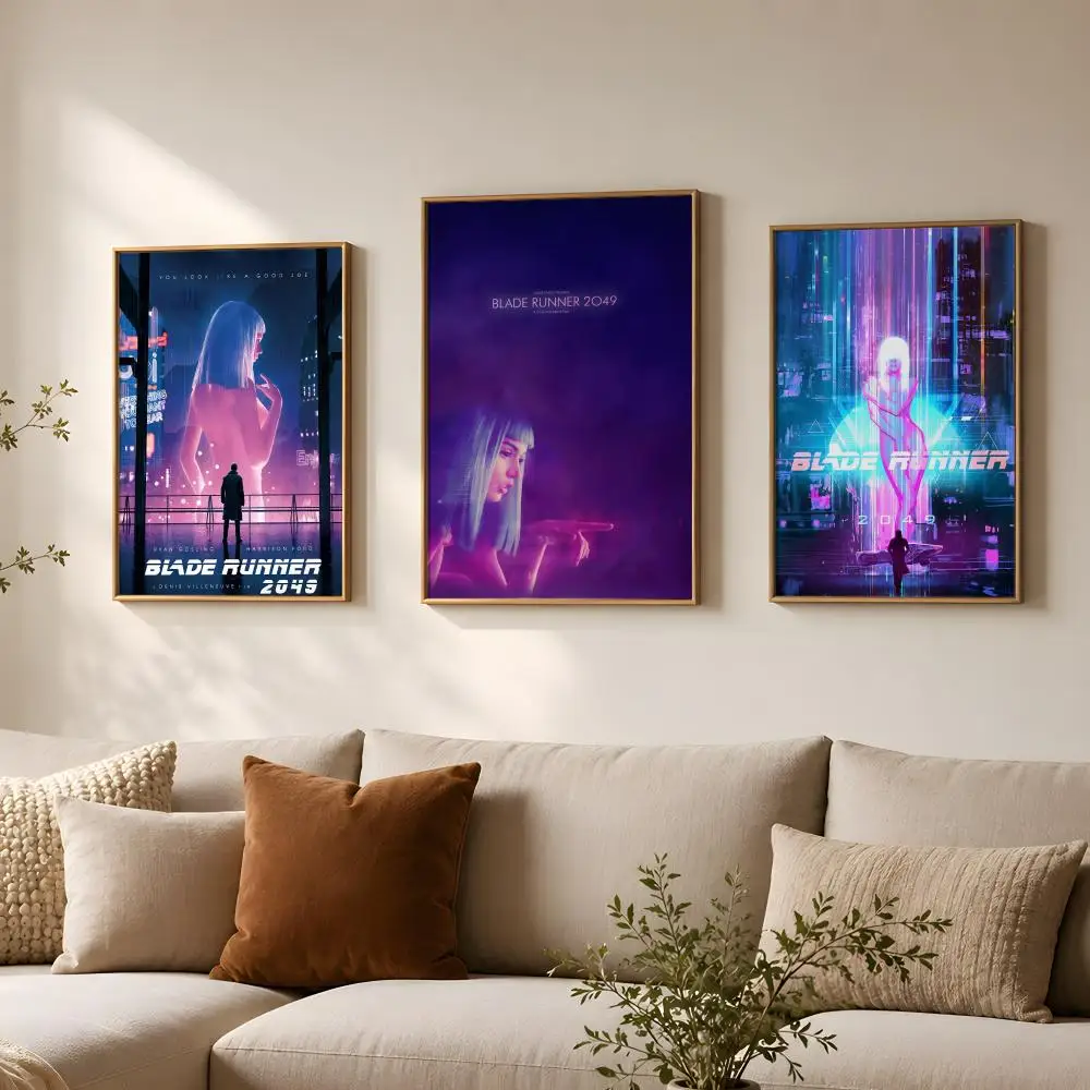 Movie B-Blade Runner-r Poster Vintage Self Adhesive PP Wall Art for Living Room Bar Bedroom Home Decor Gift