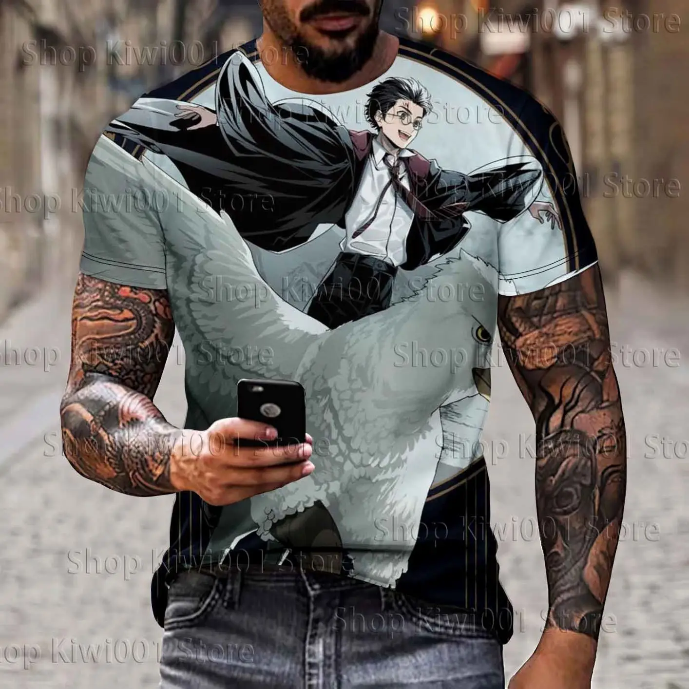 Camisetas de la serie 'Harry Potter' impresas en 3D, adecuadas para adultos, tanto para hombres como salidas familiares y tiendas informales.