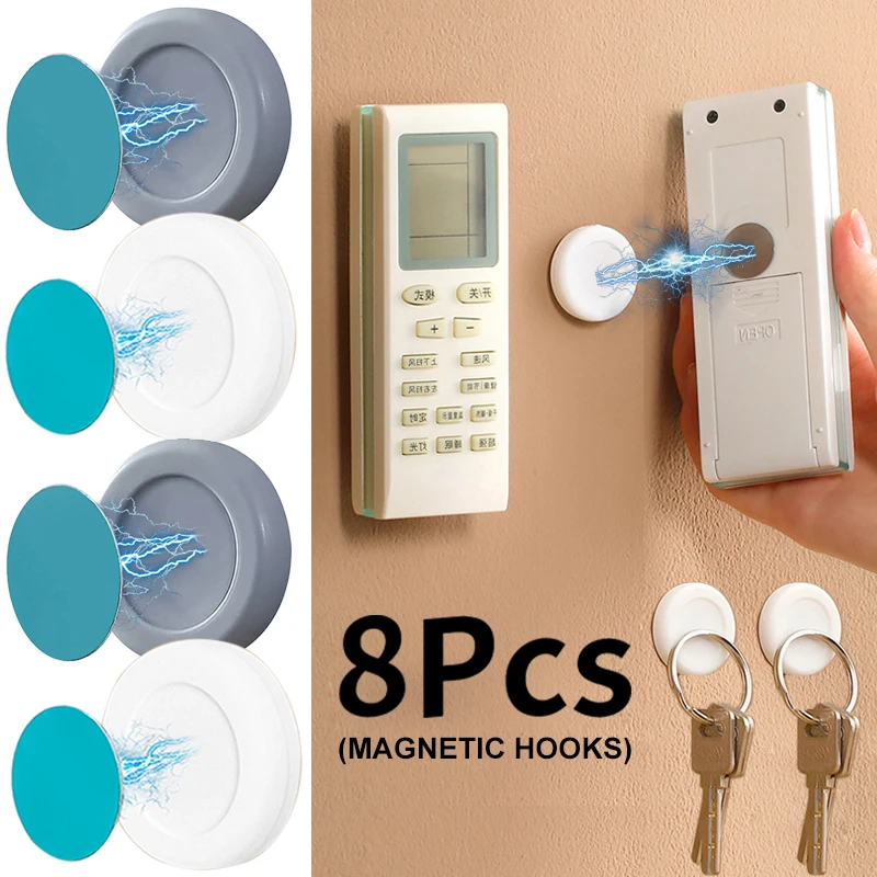 Magnetic Cable Organizer Self-adhesive Wall Mount Hook Refrigerator Sticker Fridge Remote Control Holder Home Organizer Hook