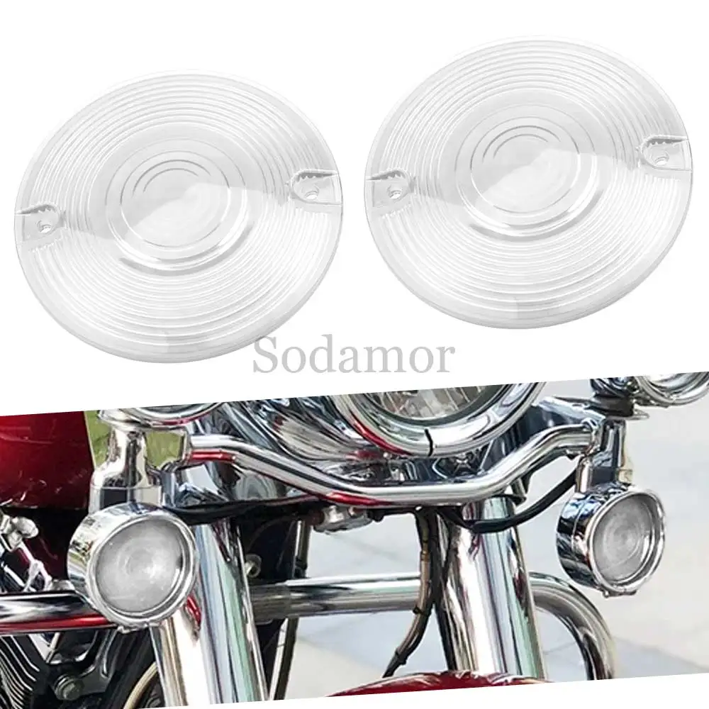 

Motorcycle Accessories ABS Plastic Clear Turn Signal Light Lenses Fit For 1986-18 Harley Davidson 3 1/4" Flat Style Turn Signals