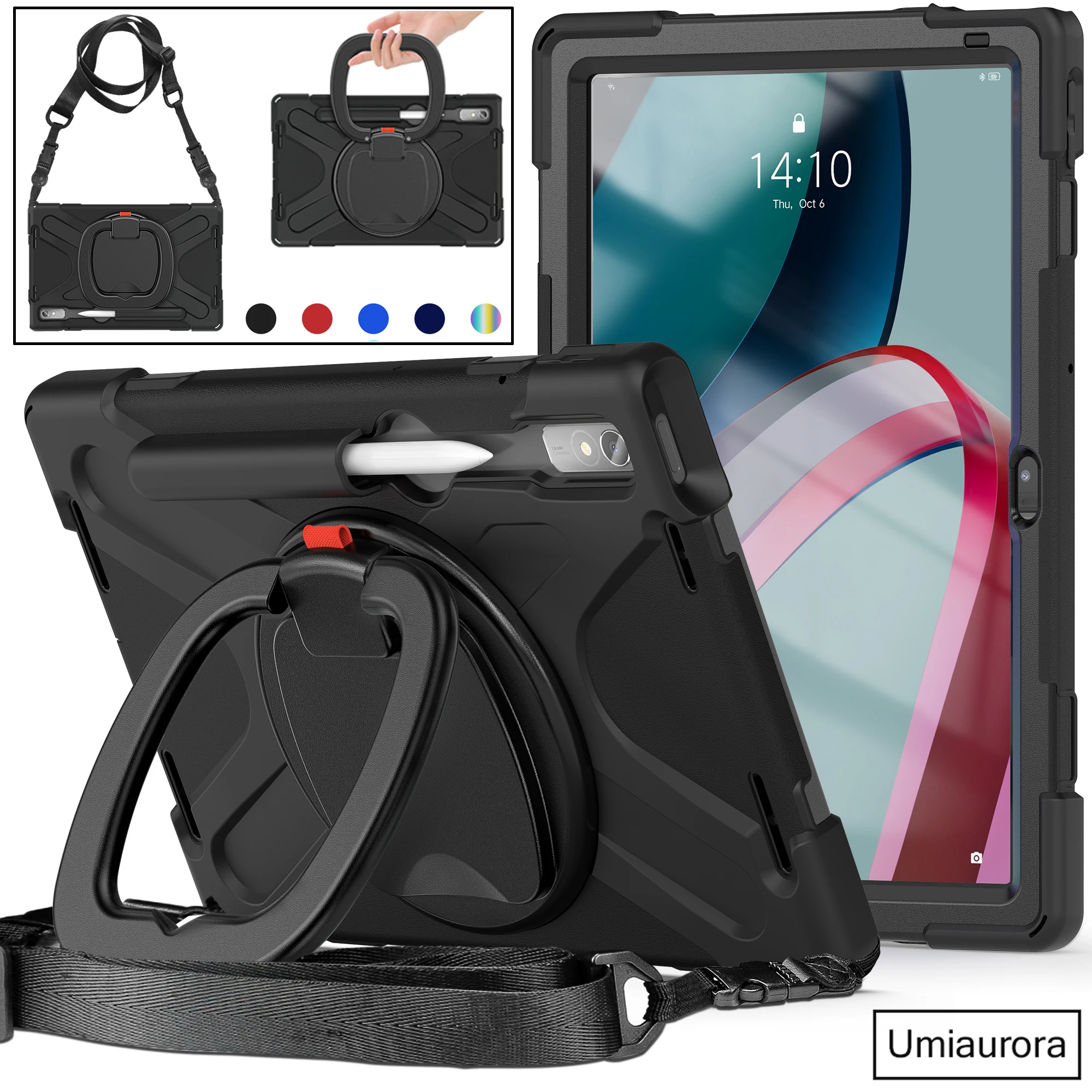 

For Lenovo Tab P11 Pro 2nd 11.2 inch TB132FU TB138FC Heavy Duty Rugged Tablet Case Pull Ring Stand Strap Shockproof Cover Funda
