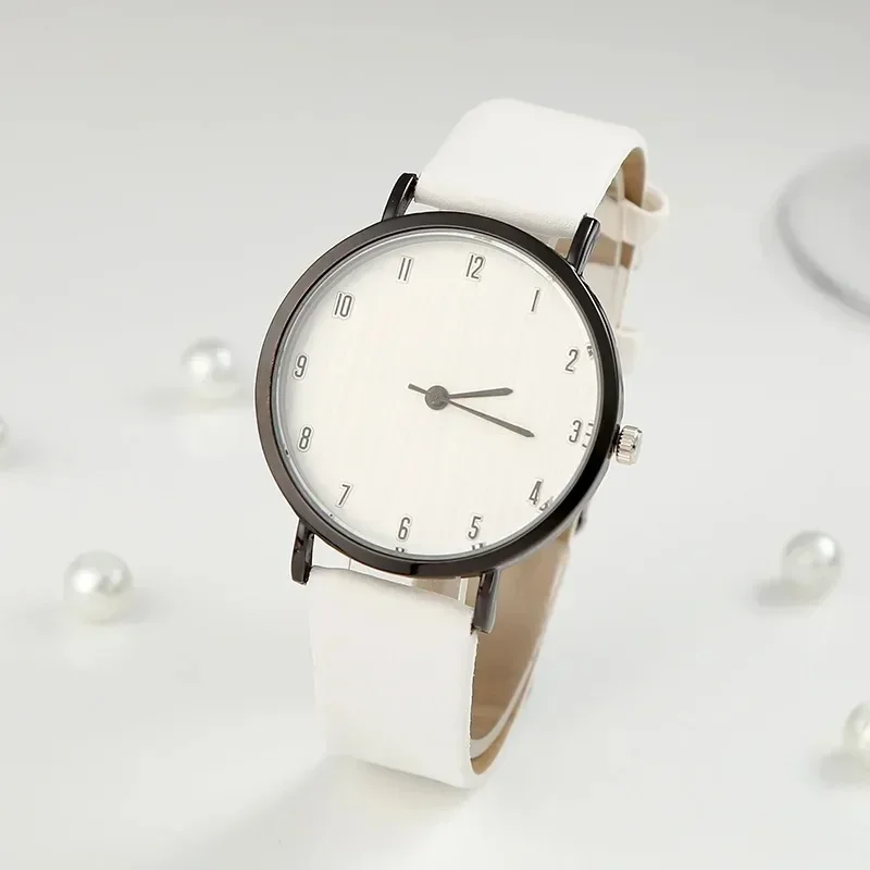 Simple Style White Leather Watches Women Fashion Watch Minimalist Ladies Casual Wrist Watch Female Quartz Clock Reloj Mujer