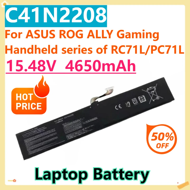 

For ASUS ROG ALLY Gaming Handheld series of RC71L/PC71L 15.46V 4650mAh DXT Replacement Battery C41N2208