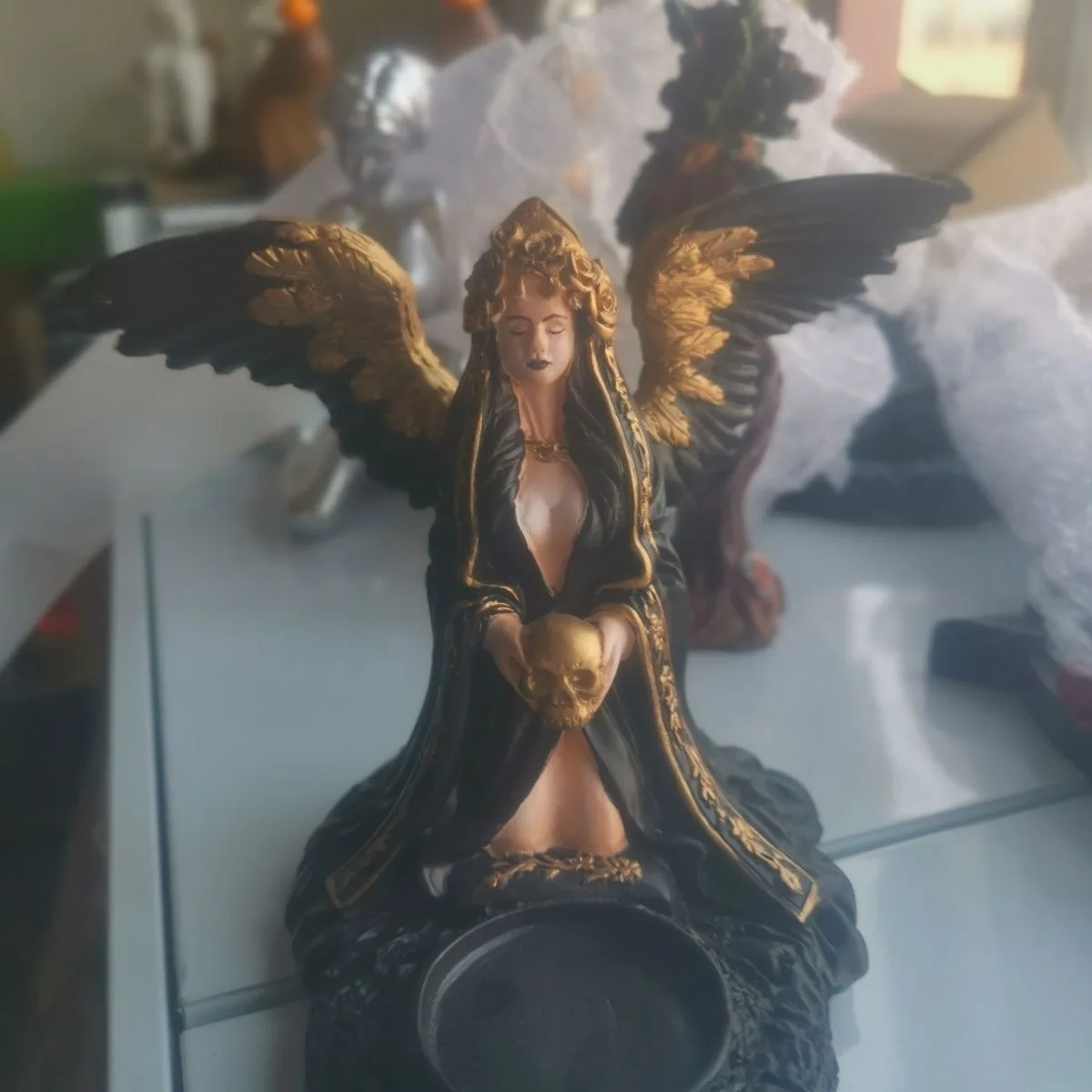 Nordic Mythology Goddess Candlestick Decoration - Hand - Painted Mythology Style Home Desktop Decoration Candle Holder