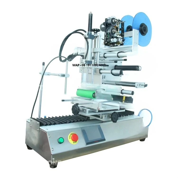 

Полуавтоматическая этикетировочная машина для плоских поверхностей, настольный аппликатор этикеток для квадратных бутылок