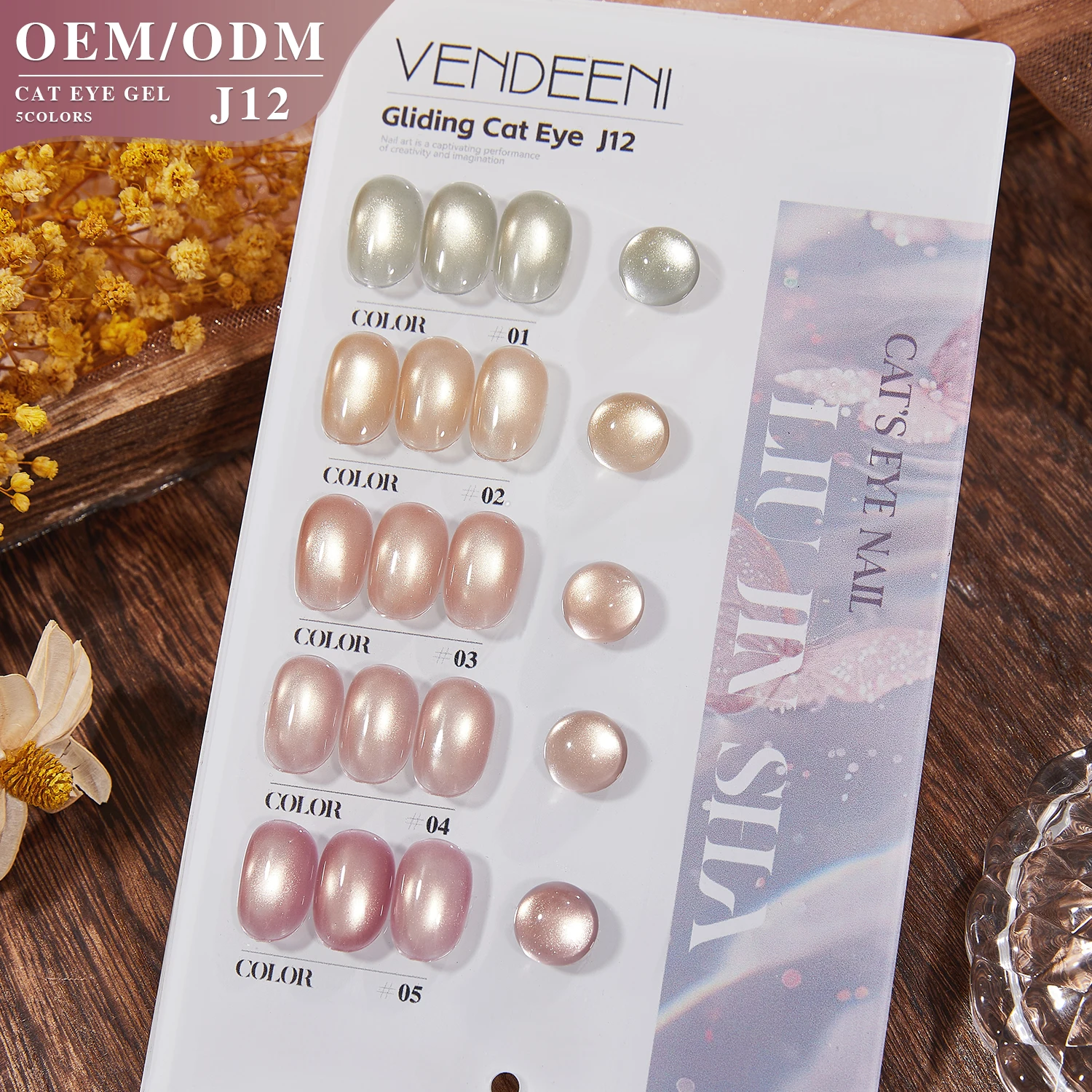 

vendeeni OEM 5 цветов Набор низкой цены 15 мл Gliding Cat Eye UV Gel Polish Kit Высокое качество Soak Off Neon Magnetic Cat Eye Gel Polish