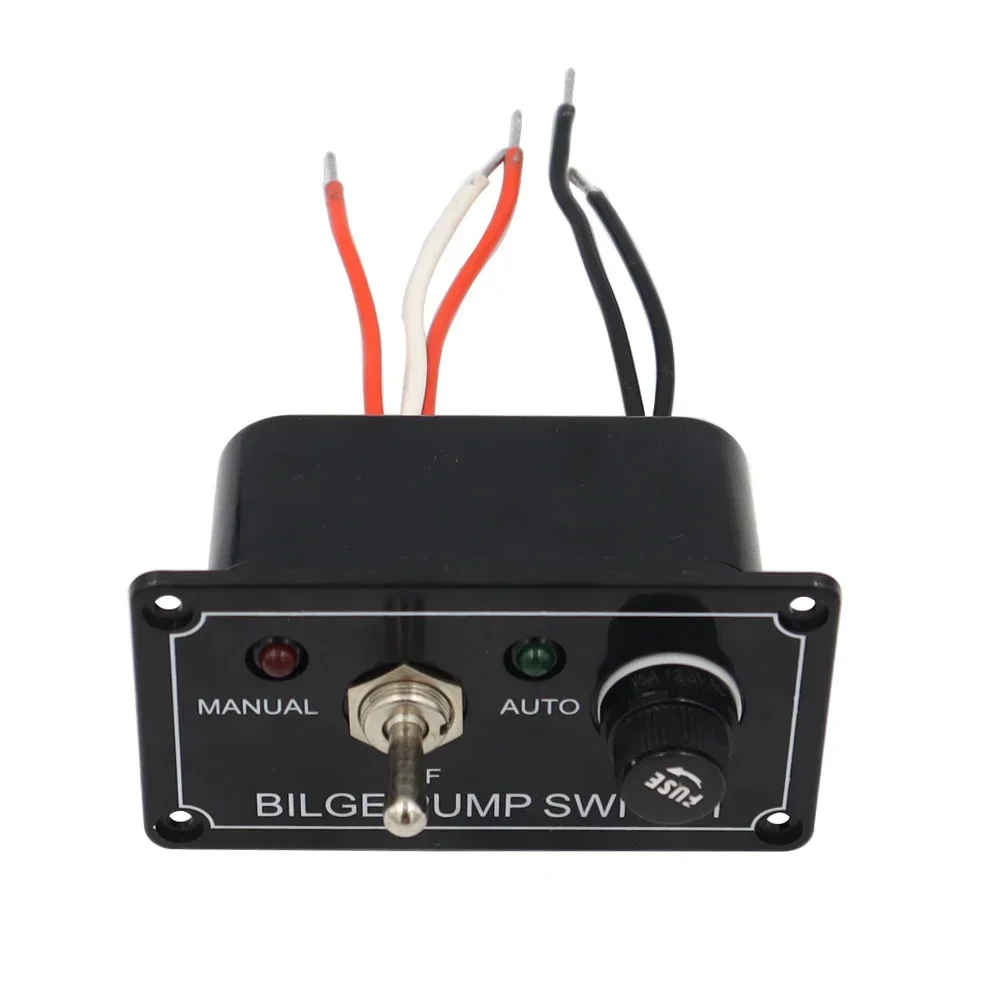 1pc 3-Way Marine Bilge Pump Switch Panel DC 12V 3-Position Manual-off-auto Switch With Fuse For Boats RV Ships Yachts