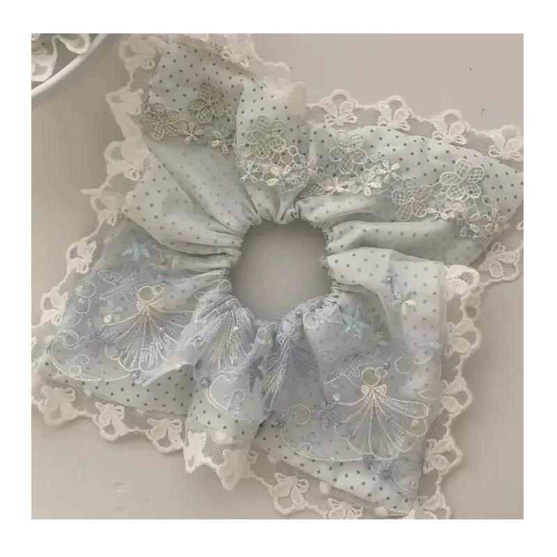 Diadema de encaje floral estilo Mori pastoral para mujer, con diseño de intestino grueso, ideal para verano y playa, que realza el temperamento medieval y la estética de hada.