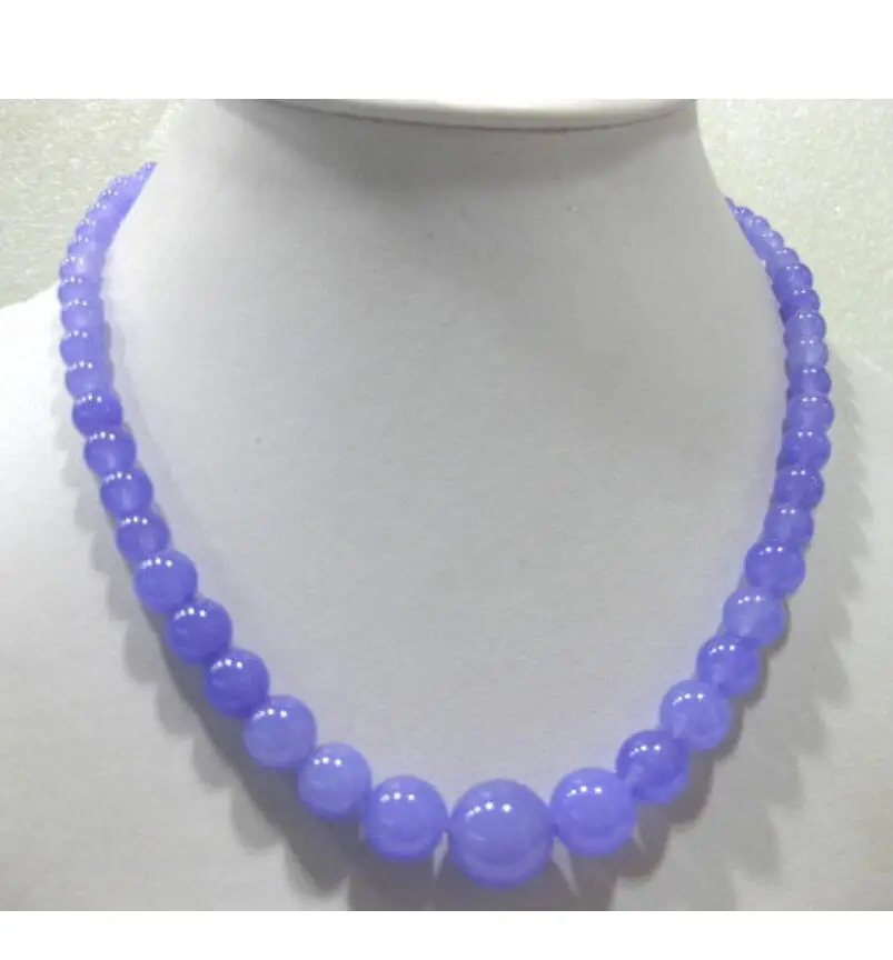 charming 6-14mm purple jade/agate necklace