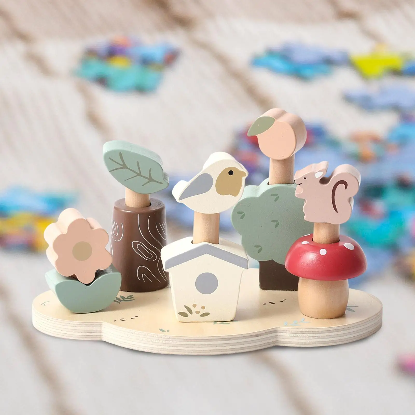 Ordinamento e impilare i giocattoli Giocattolo Montessori Giocattolo educativo per bambini Simpatico motore fine