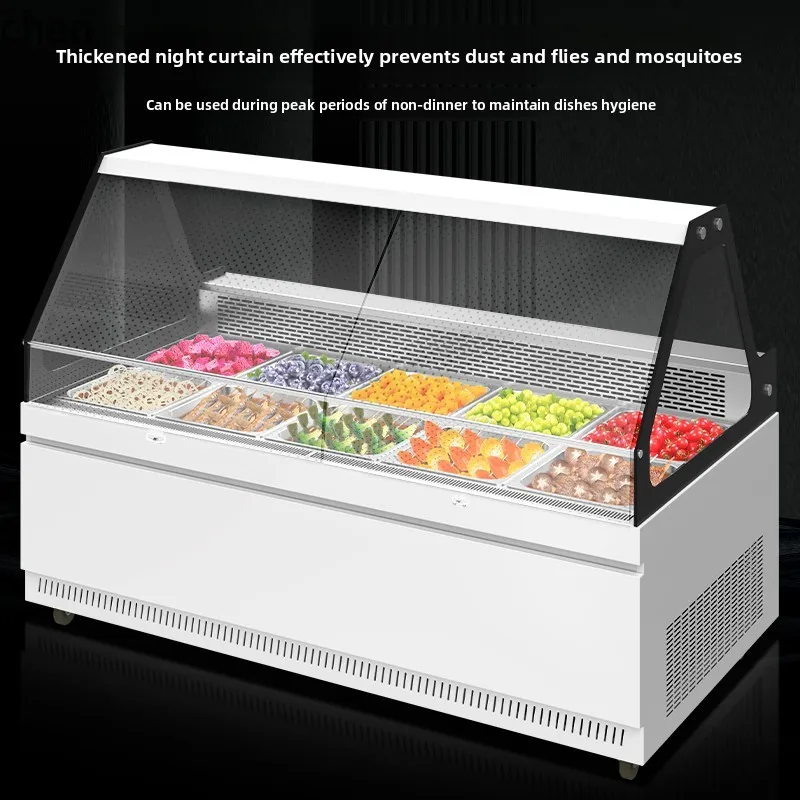 ZS  commercial cold pot string bowl chicken display cabinet cooked food fresh-keeping cabinet fruit refrigerator