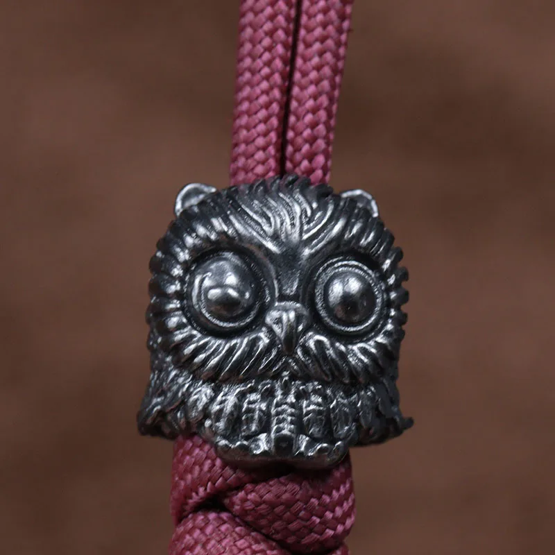 Cute Owl Brass Knife Bead EDC Outdoor DIY Paracord Woven Bracelets Accessories Lanyard Pendant Umbrella Rope Flashlight Hangings view 4