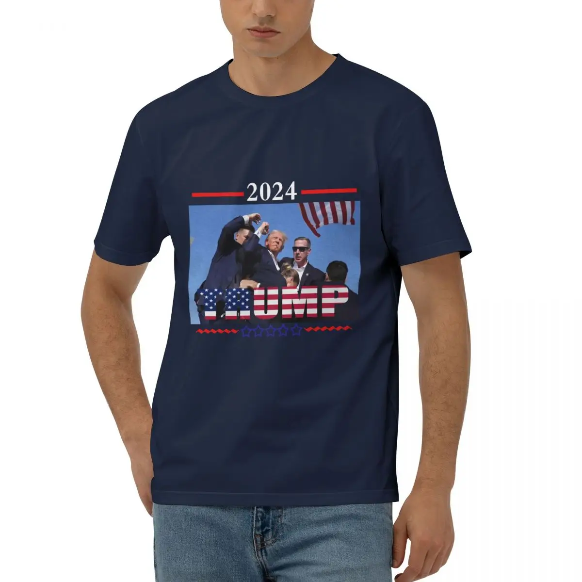 Short T-Shirt Donald Trump 2024 Men Women, Crew Neck T-shirt President Trump Take America Back Election Fighting614381422