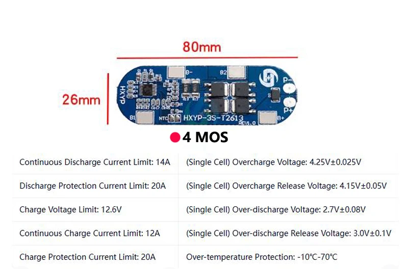 26650 26700 Lithium-Batterie 3,7V mit zwei MOS-Schutzplatinen, 26650 Lithium-Batterie 4,2V Schutzplatine mit 4A Stromstärke – Detail 3