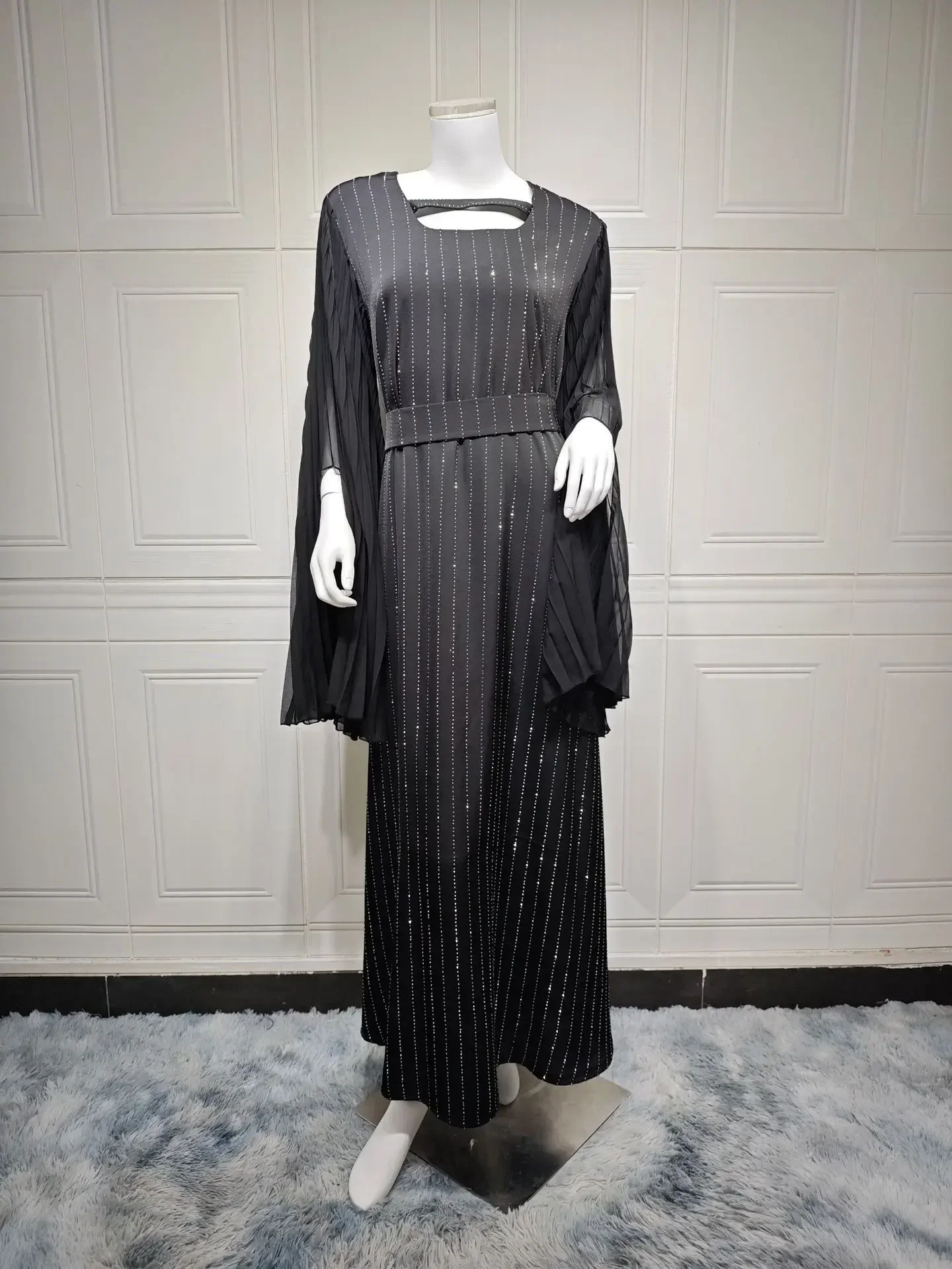 

Eid Fashion Women Diamonds Muslim Maxi Dress Turkey Kaftan Dubai Abayas Luxury Femme Musulmane Vestidos Ramadan Jalabiya Caftan