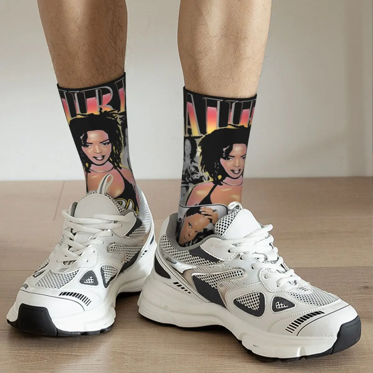 Lauryn Hill Fugees The Famous Product Crew Chaussettes de skateboard Bootleg, Chaussette de chanteur, Chaussette super douce, Chaussette confortable, Cadeau d'anniversaire