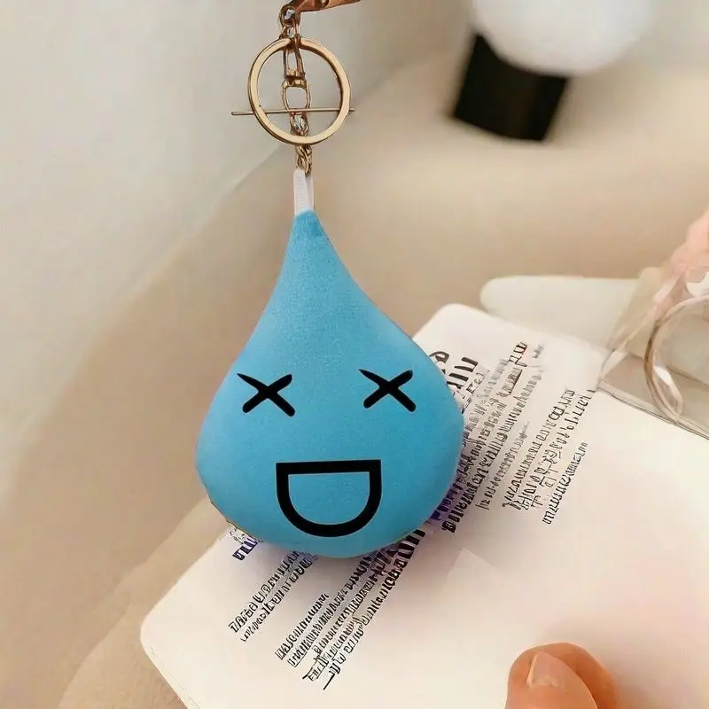 

10Cm Emoji Series Blue Water Drop Soft Plush Filling Doll Keychain Backpack In-Vehicle Hanging Ornaments Boy Girl Birthday Gift