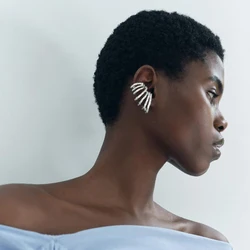 ZAA Vintage Ear Cuff Metal Irregular Earrings for Women High Quality Holiday Party Statement Jewelry Gifts