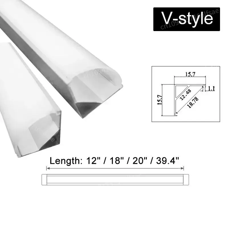 20 ชิ้น 100 เซนติเมตร U/V/YW รูปร่างอลูมิเนียม LED ช่องผู้ถือ 1.8 เซนติเมตรกว้างสําหรับ LED Strip Light ภายใต้ตู้โคมไฟกลางคืนห้องครัว
