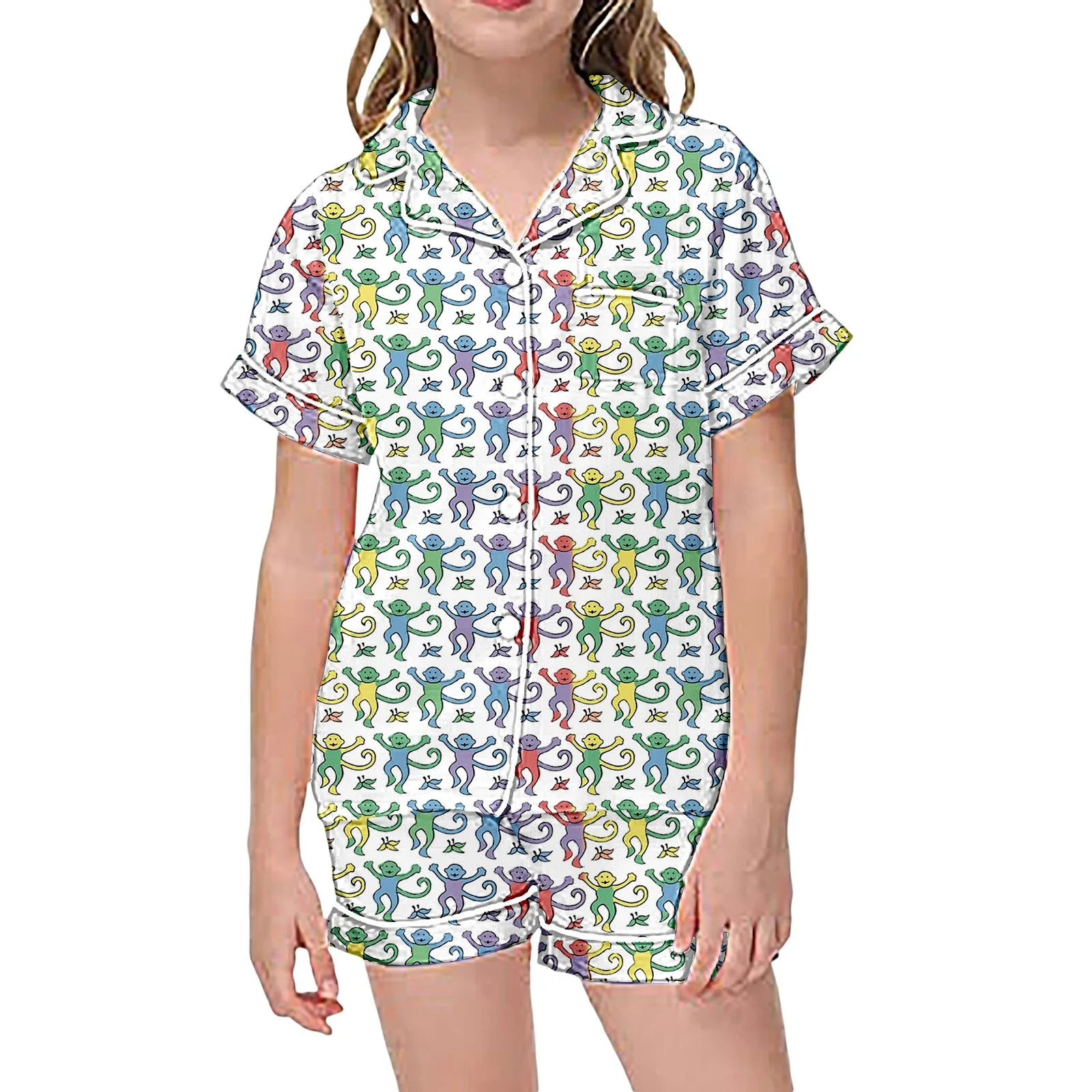 Pajamas For Kids Children Graphic Cute Roller Rabbit Print Pajama Short Sleeve Shirt And Shorts Pajama Set Sleepwear 2024