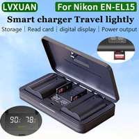 LVXUAN EN-EL15 Battrery Charger with SD Card Reading Function,for Nikon ZF Z6 Z7 Z7II D610 D500 D7500 D7200 D7100 D7000 Z8 D7500