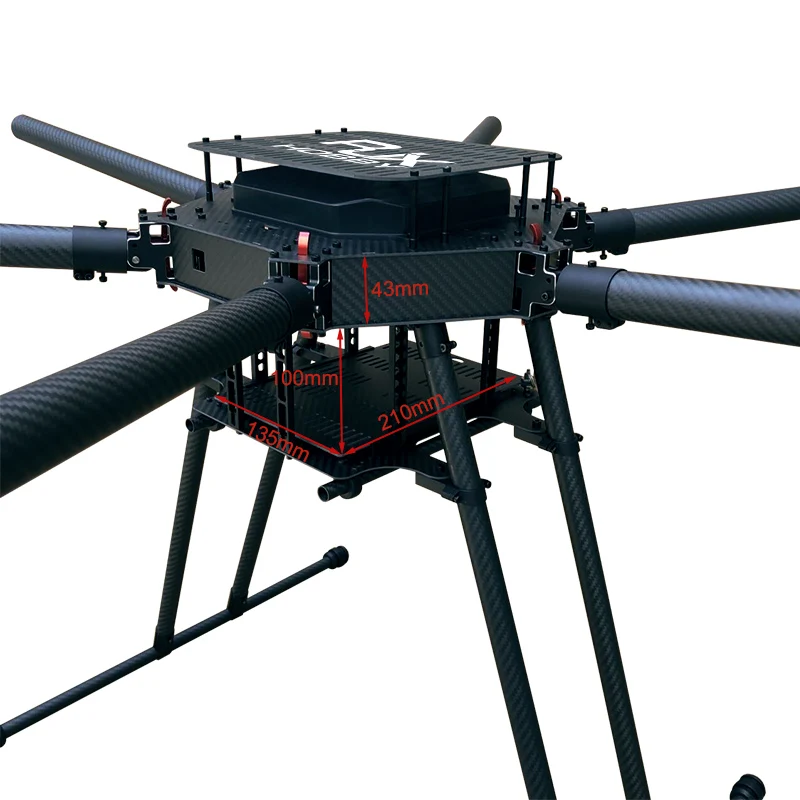 RJXHOBBY-6-Axis Carbon Fiber Quadro Guarda-chuva, Dobrável Hexacopter Drone, UAV Multirotor para 17 "18" Hélice