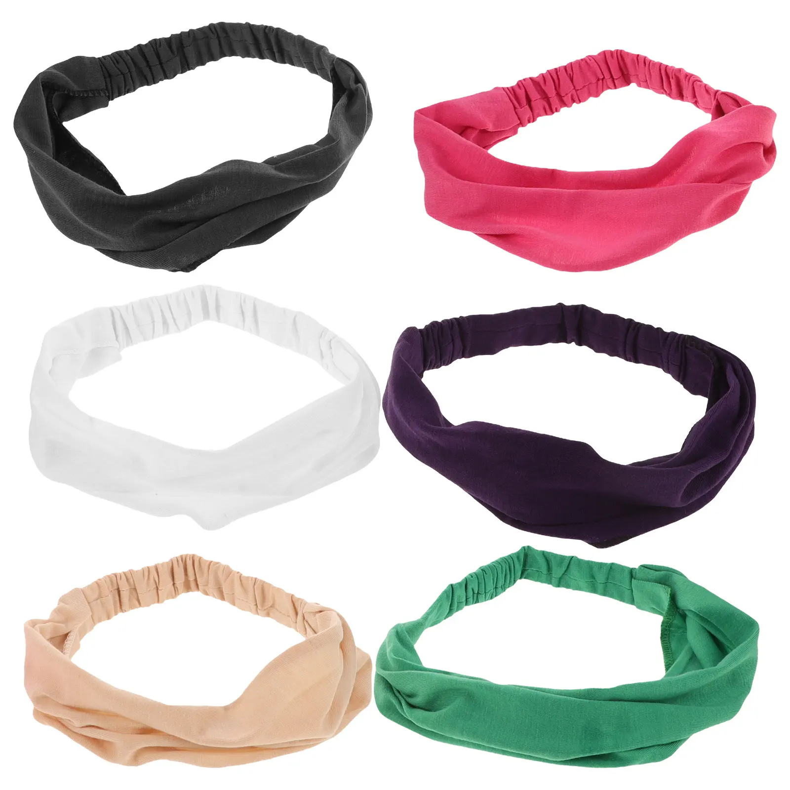 

6pcs Hair Scarf Headbands for Women Girls Stretchy Fabric Head Scarves Bandana Daily Wear Party Masquerade Travel Face Wash