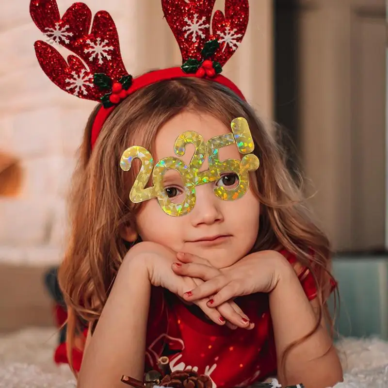 2025 Glasses | Number Glasses New Year's Photography Props | Creative Funny Glasses Christmas Decoration New Year Photo Props