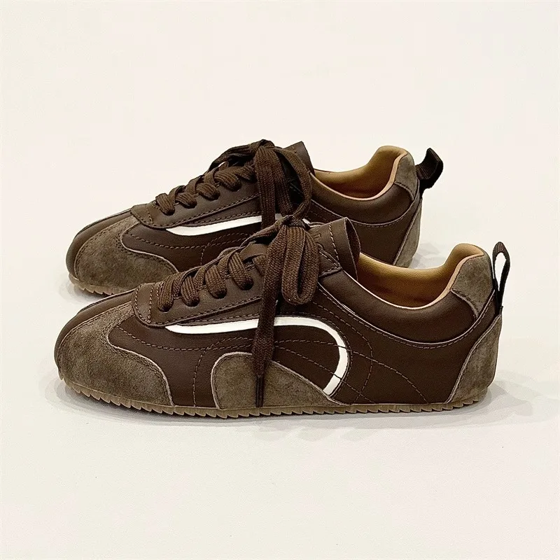 

Retro Contrasting Color Flat Sneakers Women's 2025 Autumn New Breathable Niche Versatile Casual Board Shoes